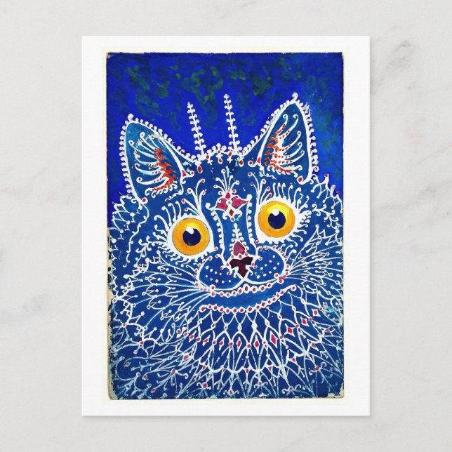 Louis Wain Cat im gotischen Stil Vintag Postkarte (Vorderseite)