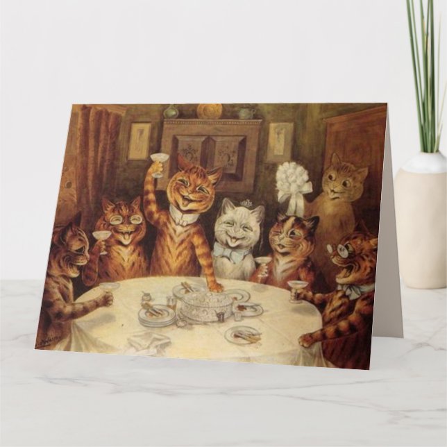 LOUIS WAIN CAT KATZE GEBURTSTAG FEIERKARTE KARTE (Vorderseite)