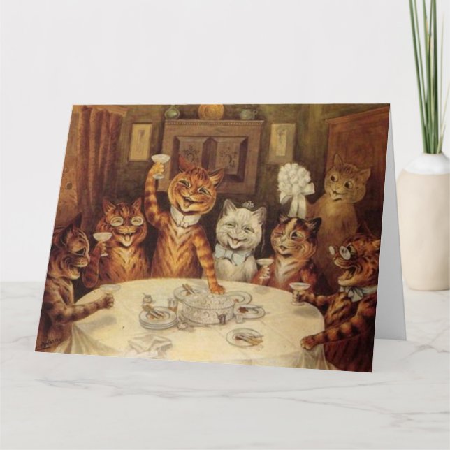 LOUIS WAIN CAT KATZE KATZE CHRISTMAS FEIERGREETING KARTE (Vorderseite)