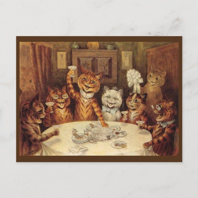 LOUIS WAIN CAT KATZE POSTCARD, 'CELEBRATION' POSTC POSTKARTE (Vorderseite)