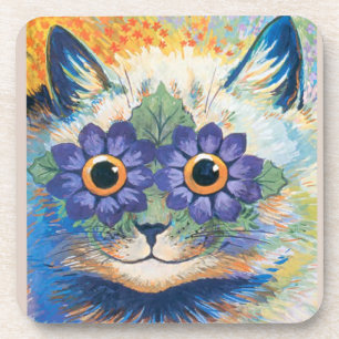 Louis Wain, Cat with Flower-Decorated Eyes, Getränkeuntersetzer