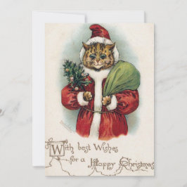 Louis Wain Christmas Cat Flat Grußkarte Feiertagskarte