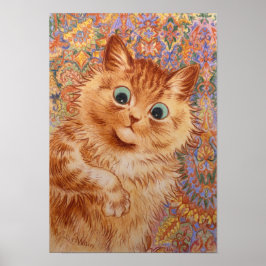 Louis Wain erstaunt Ingwer Cat Children's Room Poster