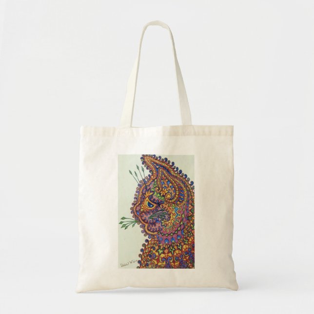Louis Wain Fantasy Wallpaper Tote Tasche (Vorne)