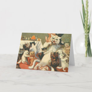Louis Wain Frohe Weihnachten Karte
