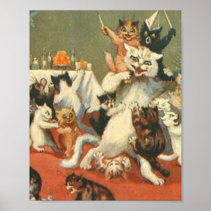 Louis Wain Frohe Weihnachten Poster