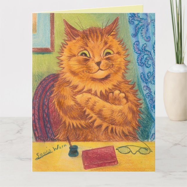 LOUIS WAIN GINGER ORANGE CAT DENKEN IHRER KARTEN (Vorderseite)