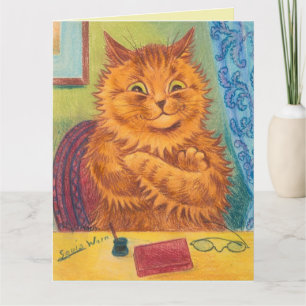 LOUIS WAIN GINGER ORANGE CAT ROMANTIC GEBURTSTAG KARTE