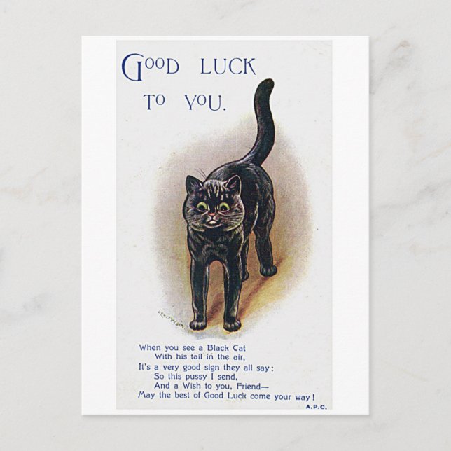 Louis Wain, Glückskatze,  Postkarte (Vorderseite)