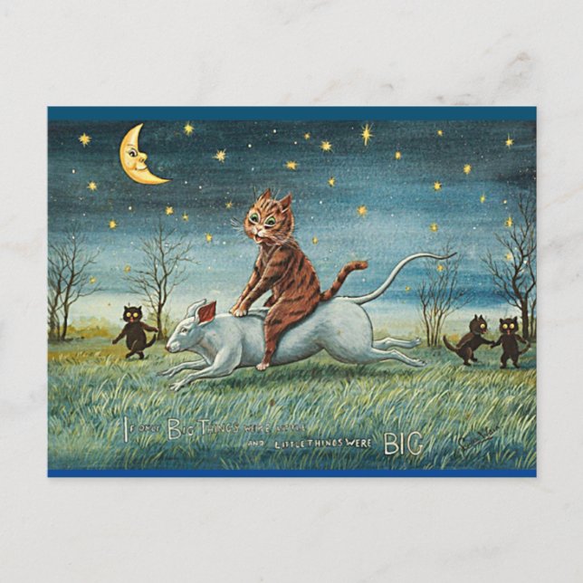 Louis Wain, If Big Things, Cat Art Postcard Postkarte (Vorderseite)