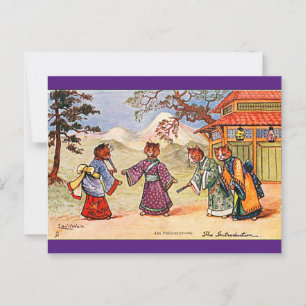 Louis Wain, japanische Kimono Cat Art Postcard Postkarte