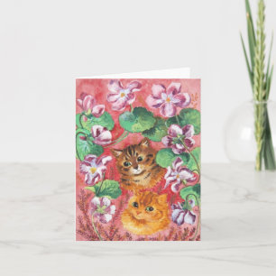 Louis Wain Kätzchen und Stiefmütterchen Karte