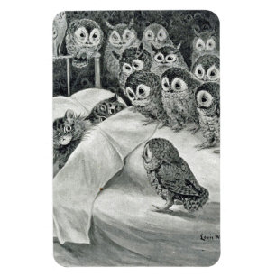 Louis Wain Katze Alptraum Eule Vogel Magnet