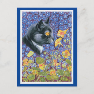 Louis Wain, Katze in einem Meer von Blume, Art Pos Postkarte