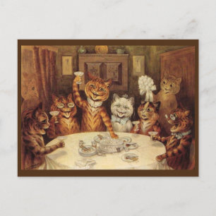 LOUIS WAIN KATZE KATZEN POSTKARTE, 'FEIER' POSTKARTE