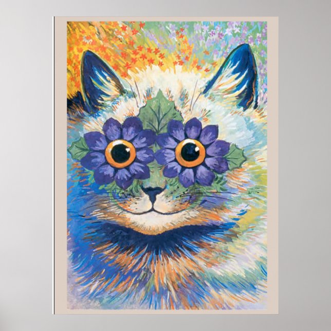 Louis Wain, Katze mit Blume dekorierten Augen, Pos Poster (Vorne)