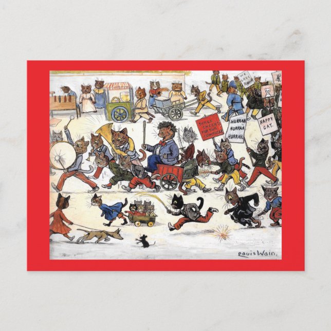Louis Wain Katzen 2 Postkarte (Vorderseite)