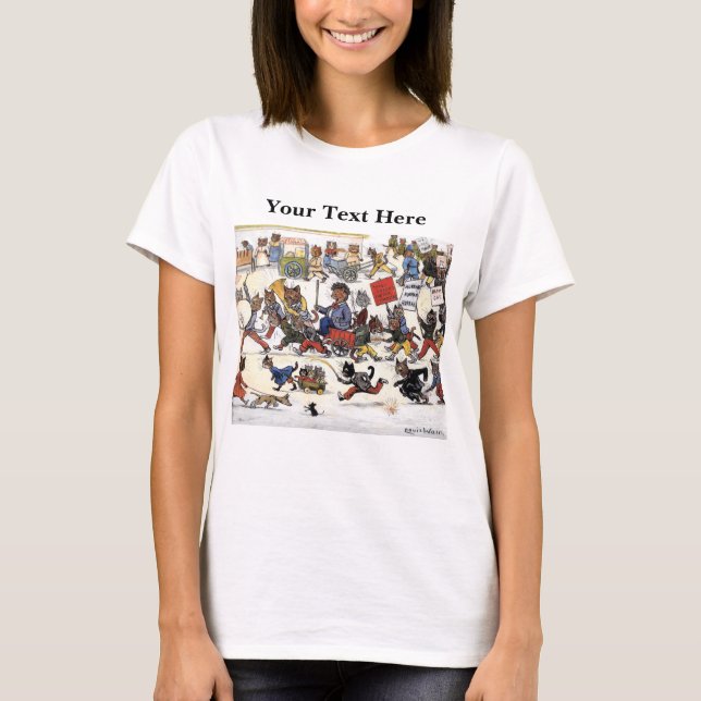 Louis Wain Katzen 2 T-Shirt (Vorderseite)