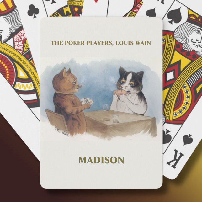 Louis Wain Katzen Der Poker Spieler Personalisiert Spielkarten (Von Creator hochgeladen)