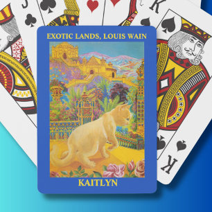 Louis Wain Katzen in exotischen Landungen Personal Spielkarten