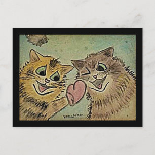 Louis Wain, Katzen in Liebe, Feiertagspostkarte