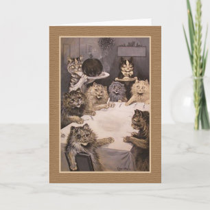 Louis Wain Katzen "Katzenfest" Grußkarte Karte