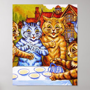 Louis Wain Katzen-Teeparty Poster
