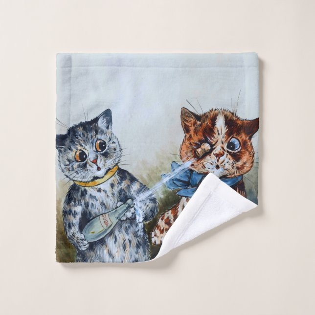 Louis Wain Katzen  Waschlappen (Waschlappen)