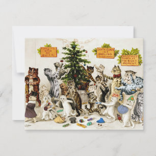 Louis Wain Katzen Weihnachtsbaum Schmückparty Dankeskarte