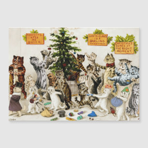 Louis Wain Katzen-Weihnachtsfeier Magnetkarte