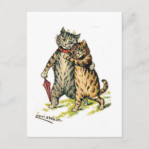 Louis Wain, Katzenpaar Feiertagspostkarte