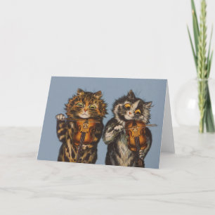 Louis Wain - Katzenviolinisten - Anthropomorphe Ku Karte