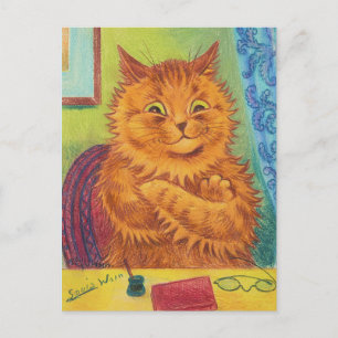 LOUIS WAIN LITERARY ORANGE CAT POSTCARD POSTKARTE
