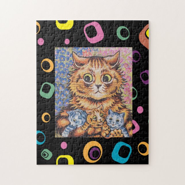 LOUIS WAIN MAMA CAT MIT KITTEN PUZZLE (Vertikal)