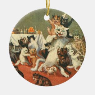 Louis Wain Merry Christmas Keramik Ornament