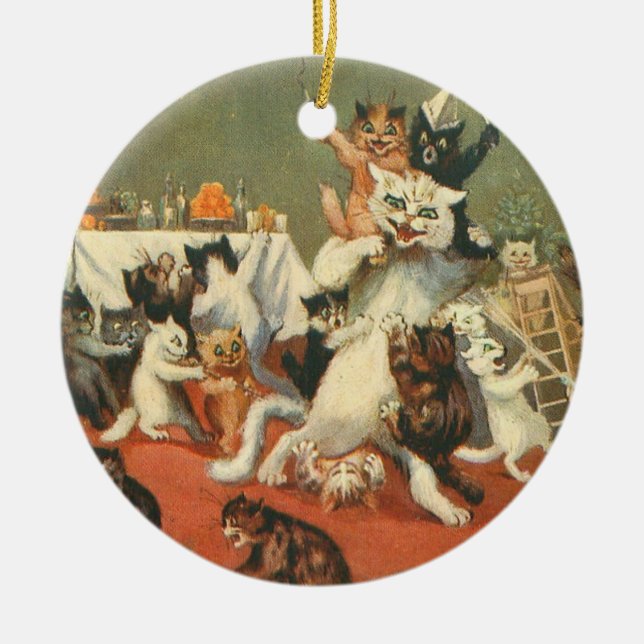 Louis Wain Merry Christmas Keramik Ornament (Vorne)