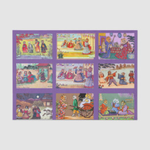 Louis Wain, Mikado Cats, Seidenpapier