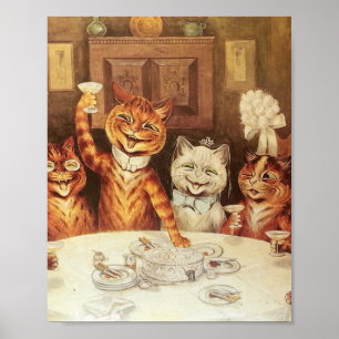 Louis Wain Party-Katzen Poster