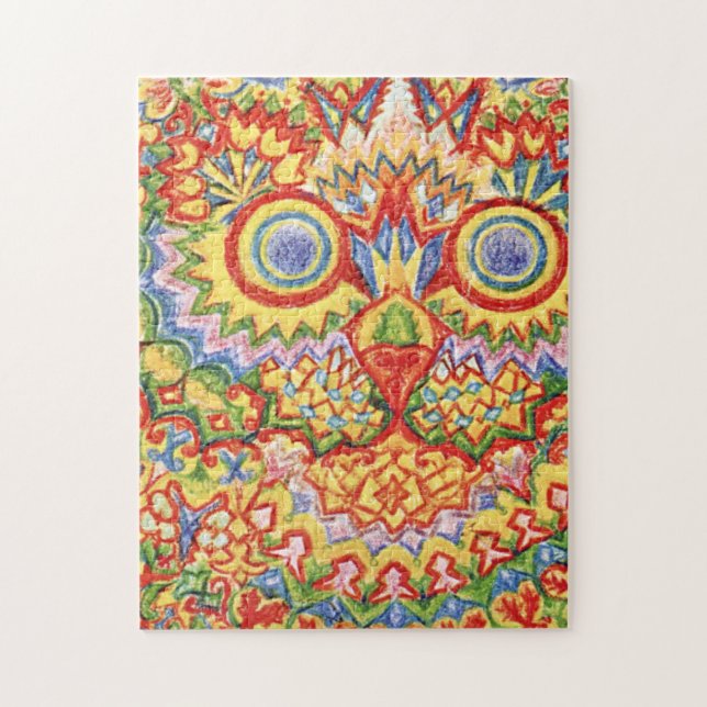 Louis Wain Psychedelic Cat Colorful Puzzle (Vertikal)