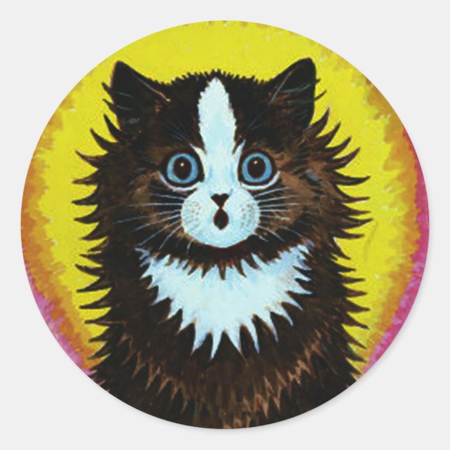 Louis Wain Psychedelic Cat Sticker (Vorderseite)