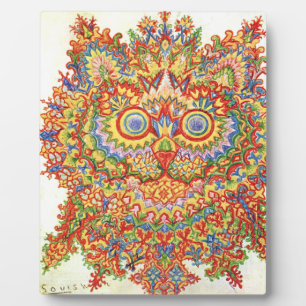 Louis Wain psychedelische Katze bunt Fotoplatte