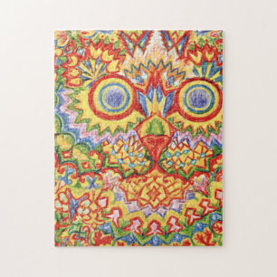 Louis Wain psychedelische Katze bunt Puzzle