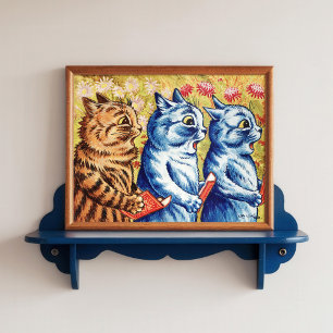 Louis Wain singend Cats Vintage Poster Whimsical
