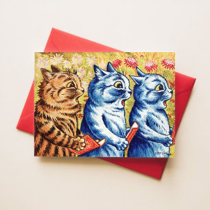 Louis Wain singend Cats Vintage Poster Whimsical Postkarte
