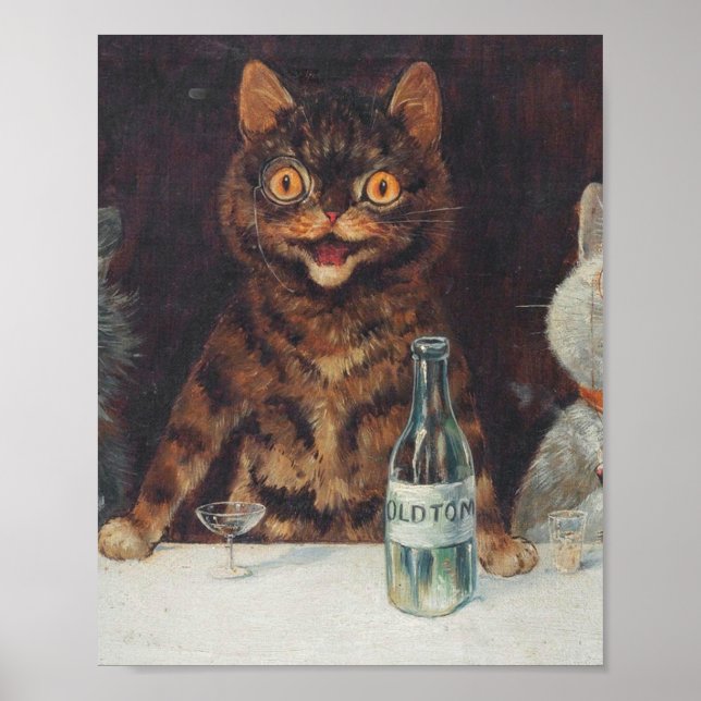 Louis Wain Smoking And Drinking Poster (Vorne)