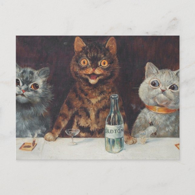 Louis Wain Smoking And Drinking Postkarte (Vorderseite)
