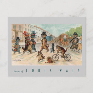 Louis Wain - Stadtkatzen - Vintage Kunst Postkarte