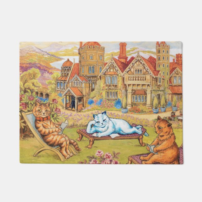 Louis Wain - Summer Tea Party Fußmatte (Vorderseite)