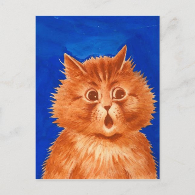 Louis Wain überraschte Orange Cat Postkarte (Vorderseite)