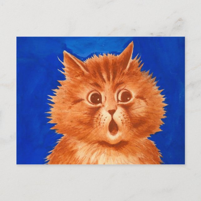Louis Wain überraschte Orange Cat Postkarte (Vorderseite)